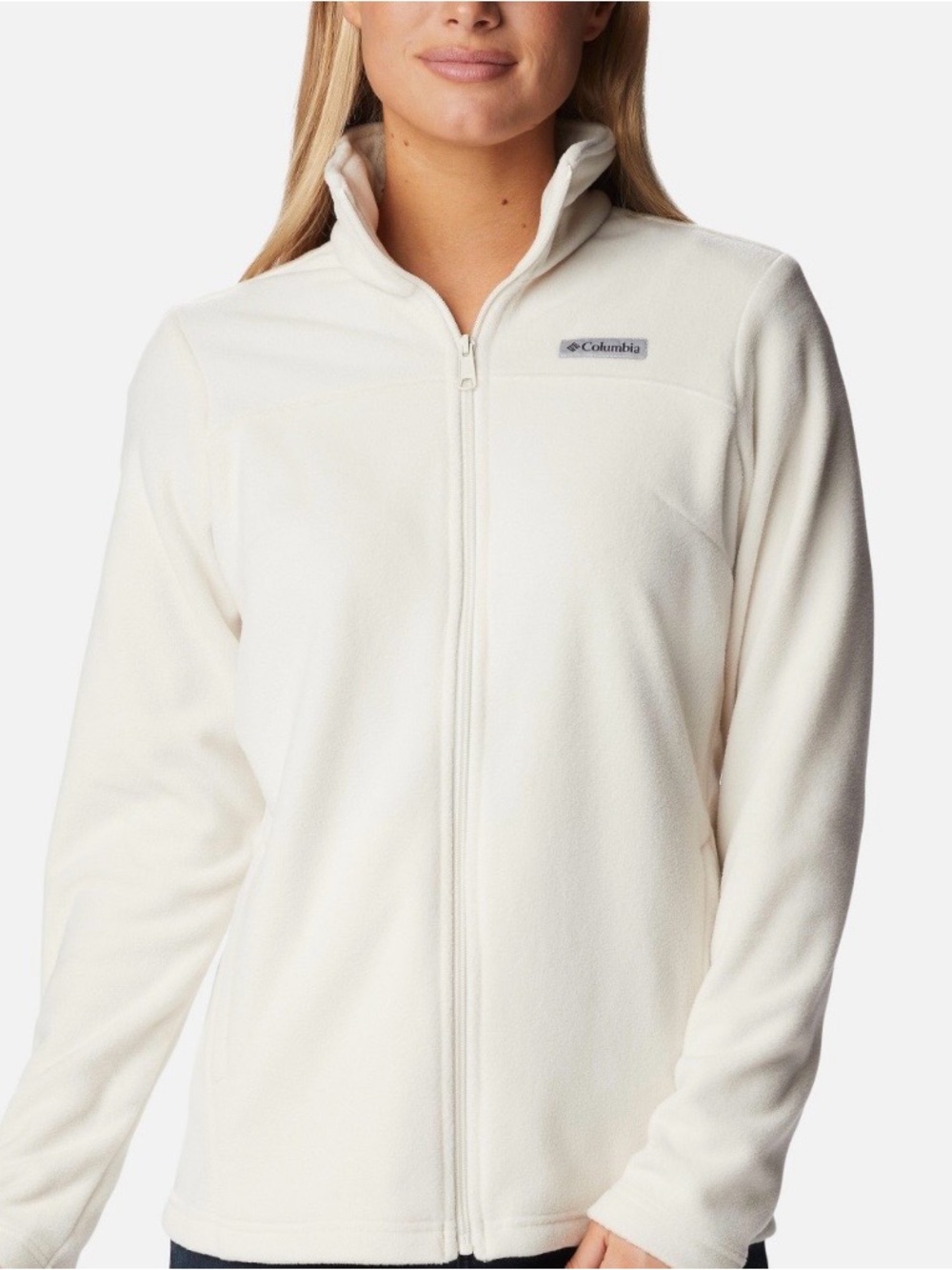Columbia Women's Castle Dale Full Zip Fleece Jacket White Size XL Pockets